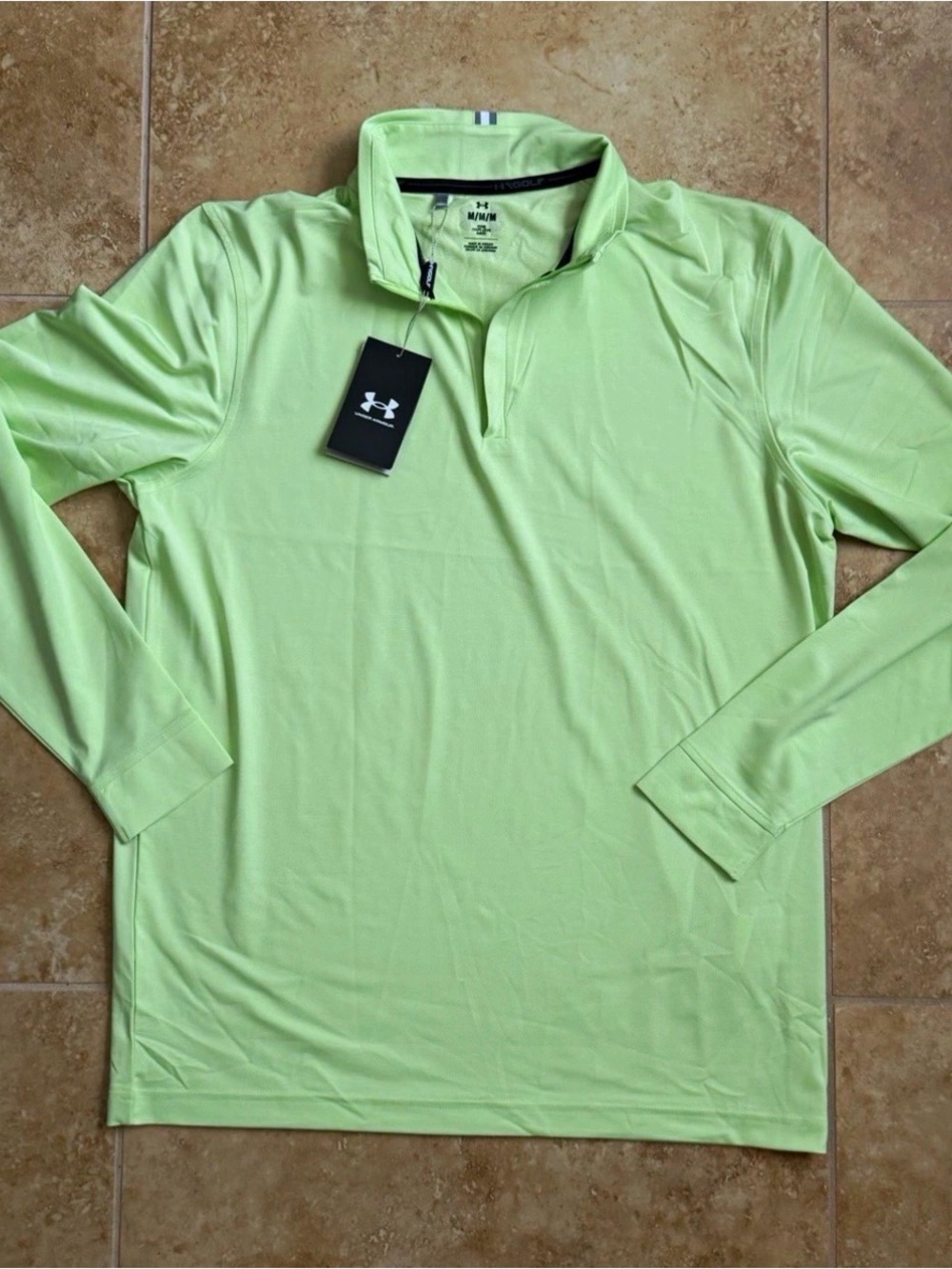Under Armour Golf Men's M Green Short Sleeve Loose Fit Breathable quarter zip